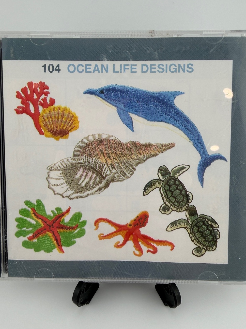 Janome Embroidery Memory Card #104 1995 Ocean Life Dolphins Turtle Shells